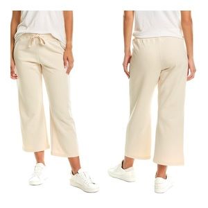 Anthropologie Splendid Cropped Women’s Fleece Ecru Sweatpants Size L NWT